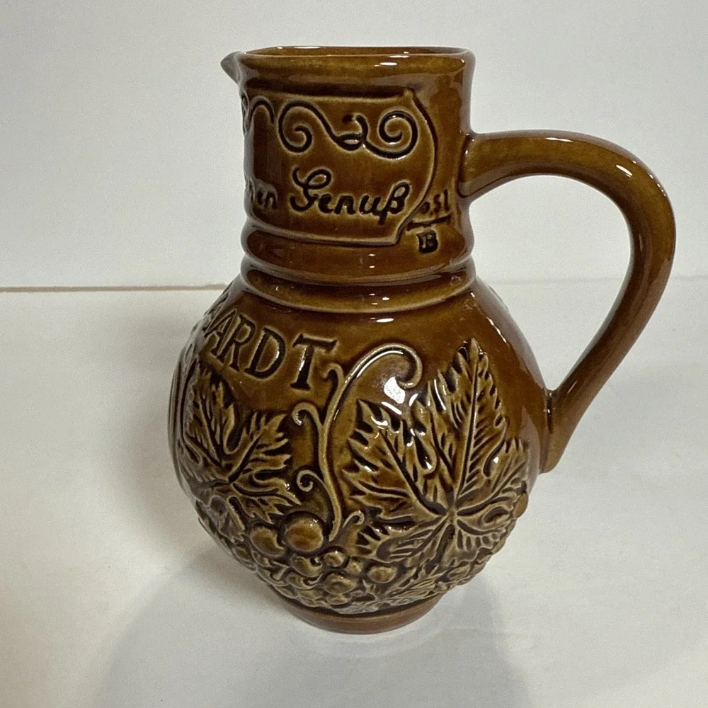 Mittelhaardt brown glazed jug‎ 7in tall